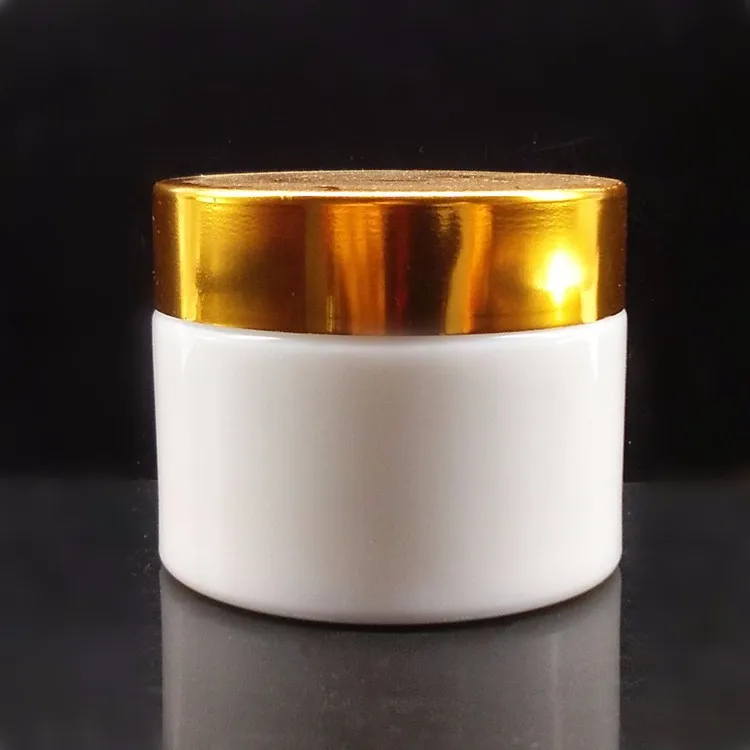 100ml Porcelain White Glass Jar With Gold Lid For Cream Cosmetic 100g
