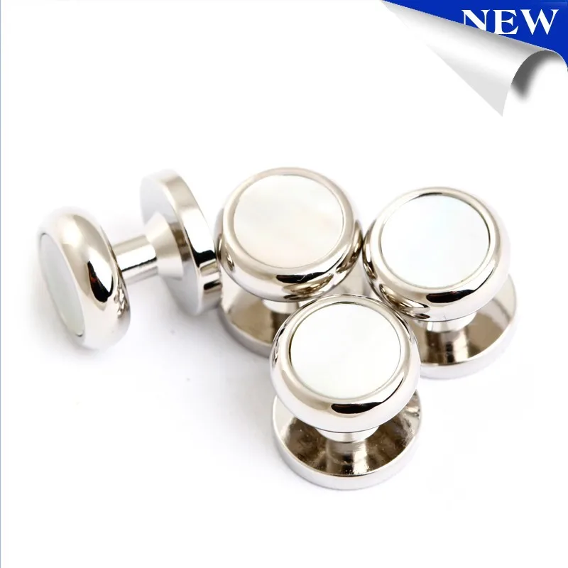 

Sliver Plated Mother of pearl tuxedo Studs for men's shirt, As picture show