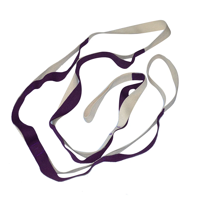 High Quality Yoga Workout Organic Cotton Stretching Strap With Loops