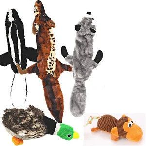 Image of Amazon hot 5pack squeaky plush dog toy set squirrel fox lion wolf wild animals toys for pet dog chew toys Clean Teeth 63cm