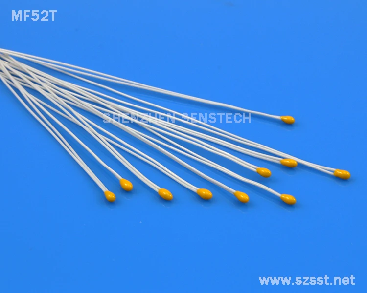 High Reliability MF52 Bead Type Fep Wire Epoxy NTC Thermistors 100K