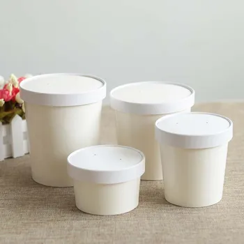 Disposable paper take away hot soup cup 