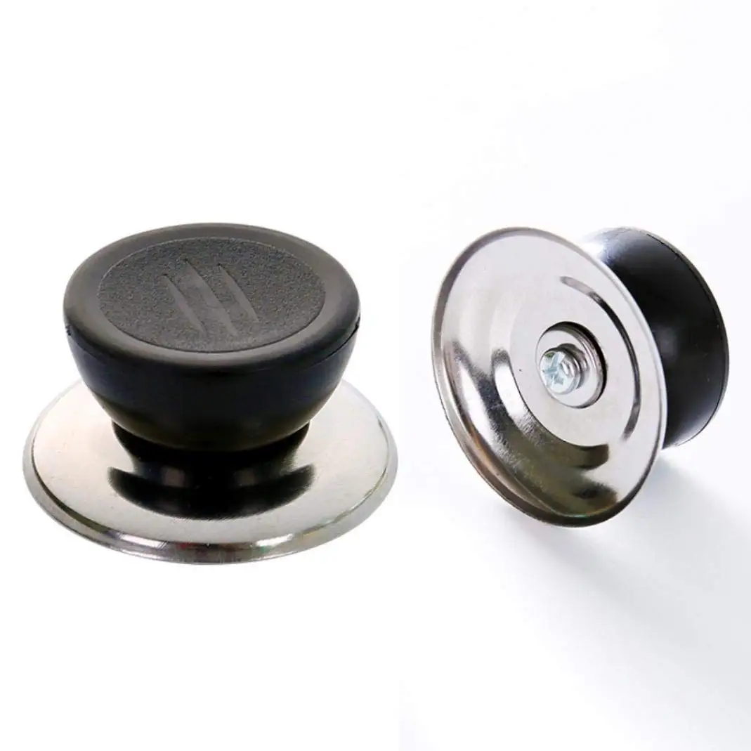 uxcell Stainless Steel Home Insulated Pan Pot Lid Cover Knob Cap Handgrip 3 Pcs Black