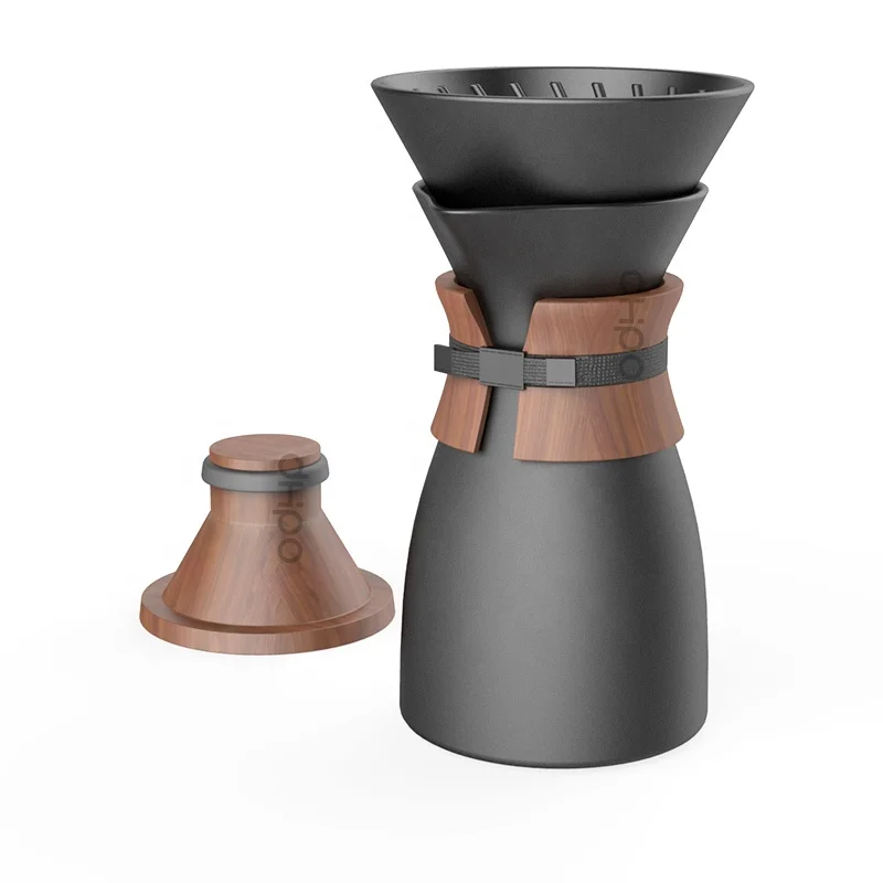 

DHPO Porcelain Pour Over Coffee Maker with Dripper Set, Matte Black