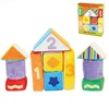 A047 Baby Grab Cube Stack Block Set Plush Toy Soft Building Educational Early Learning Stuffed Rattle Baby Plush Toy