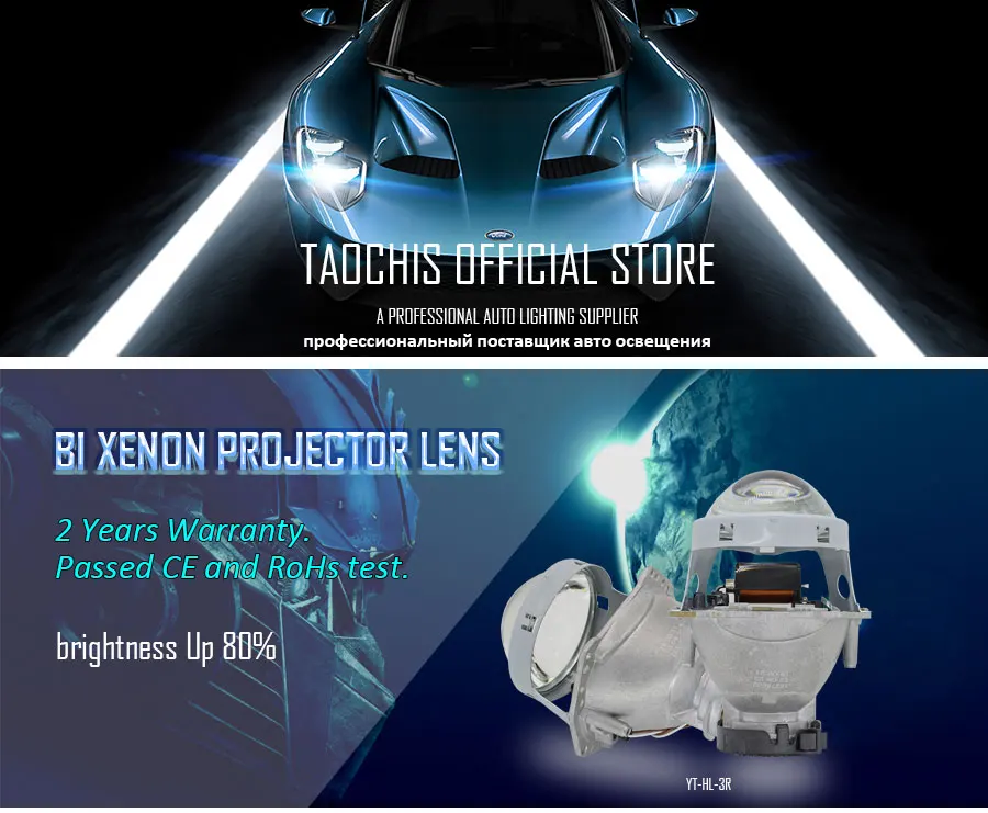 3.0/'/' G5-R Blue Bi xenon HID Projector Lens Hi//Lo Beam Car Headlights Retrofit