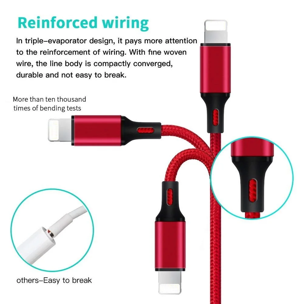 3 in 1 Multiple USB Charging Cable Cord Charger For iPhone / USB Type C / Micro USB Cable - ANKUX.COM