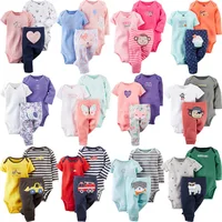 

Wholesale Spring Autumn Cartoon Ropa Bebes Ropa Fashion Cotton Infant Toddler Age Clothes Baby Rompers Pant Baby Clothing Set