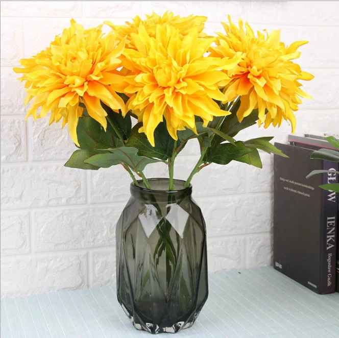 Single Stem Artificial Dahlia Silk Flower Purple Silk Dahlias Buy Artificial Dahlia Silk