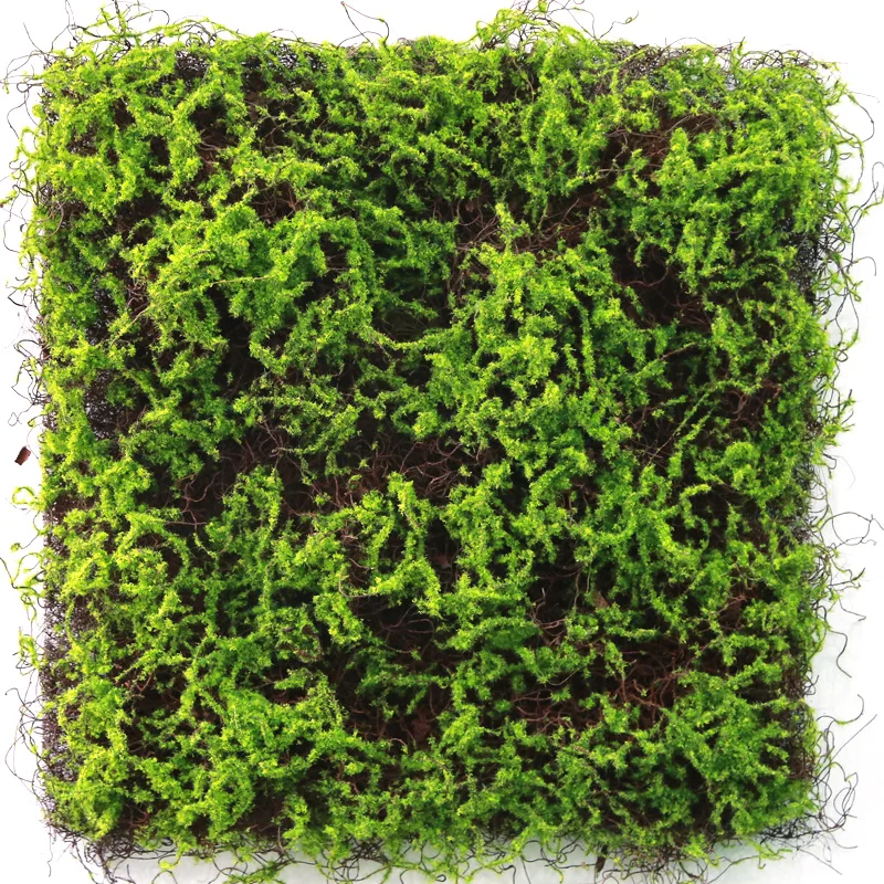 
Hot Selling Customized Free Style Fake Green Plant Wall Artificial Moss Wall Panel with Single Plants for Indoor Decoration 