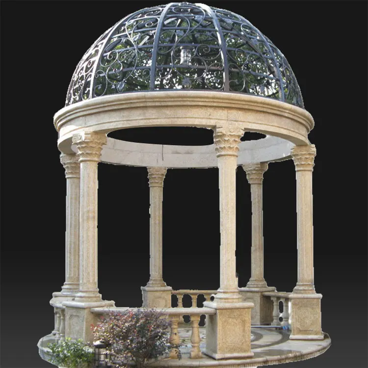 Roman Style Carved Garden Pavilion Marble Column Pillar Gazebo - Buy ...