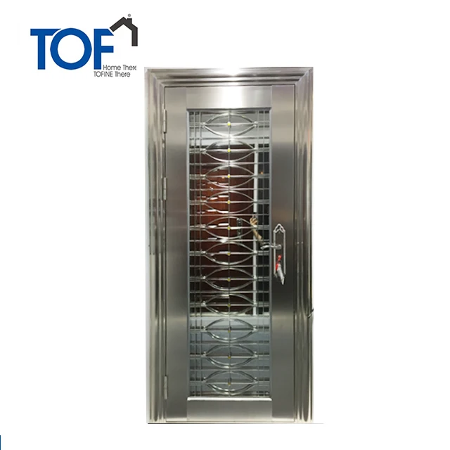 Europe Design Grey Painting Modern Hollow Metal Main Door Design 