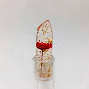 transparent flower jelly lipstick your own logo high quality 2