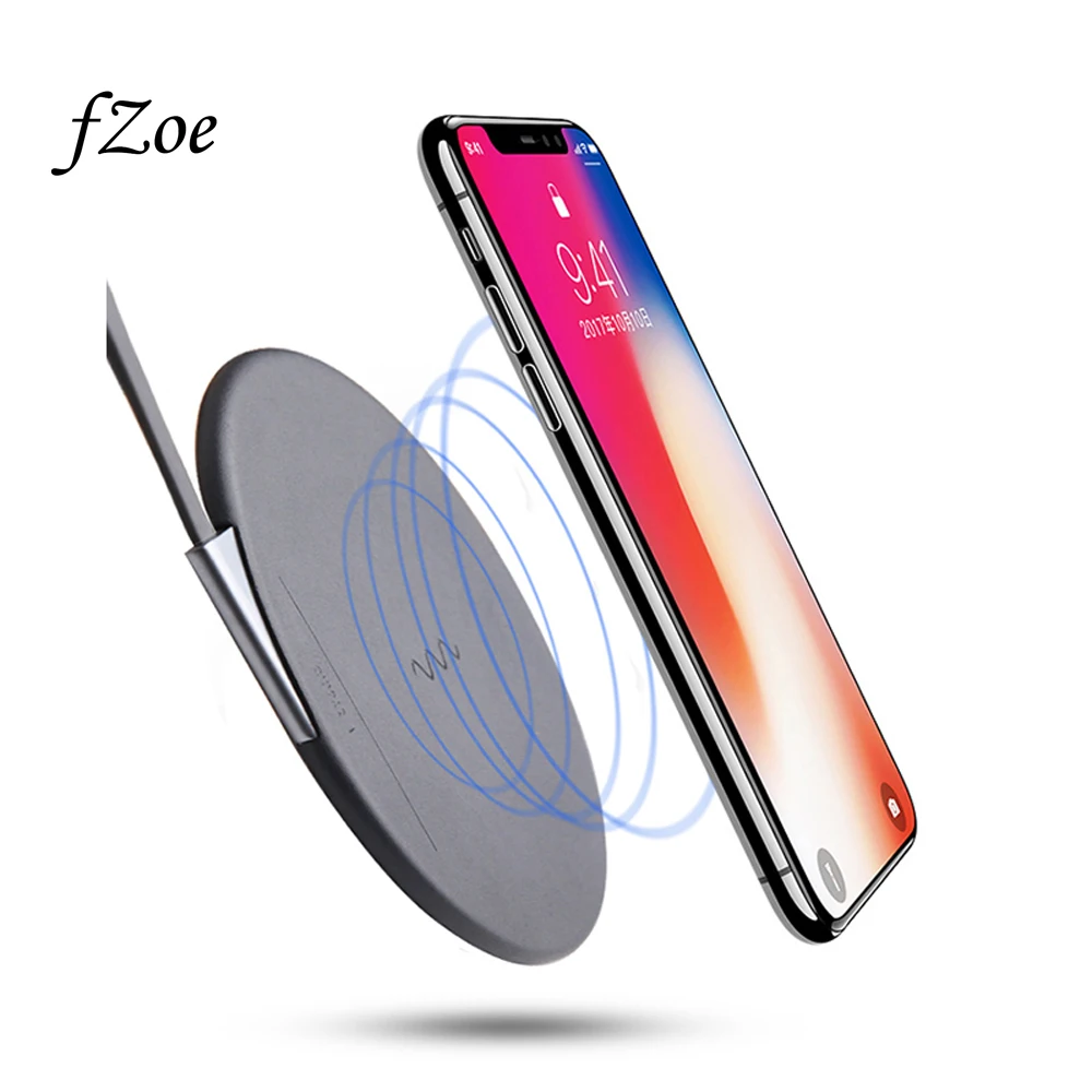 

Leather Pad 10W Qi Wireless Charger for iPhone X/iPhone 8 Fast Wireless Charge for Samsung S8 Quick Wireless Charger for iPhone, Black;gray;blue;brown