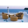 Hot Sell Outdoor All Weather Rattan Tub Chair With Footstool Ottoman Round Rattan Chair