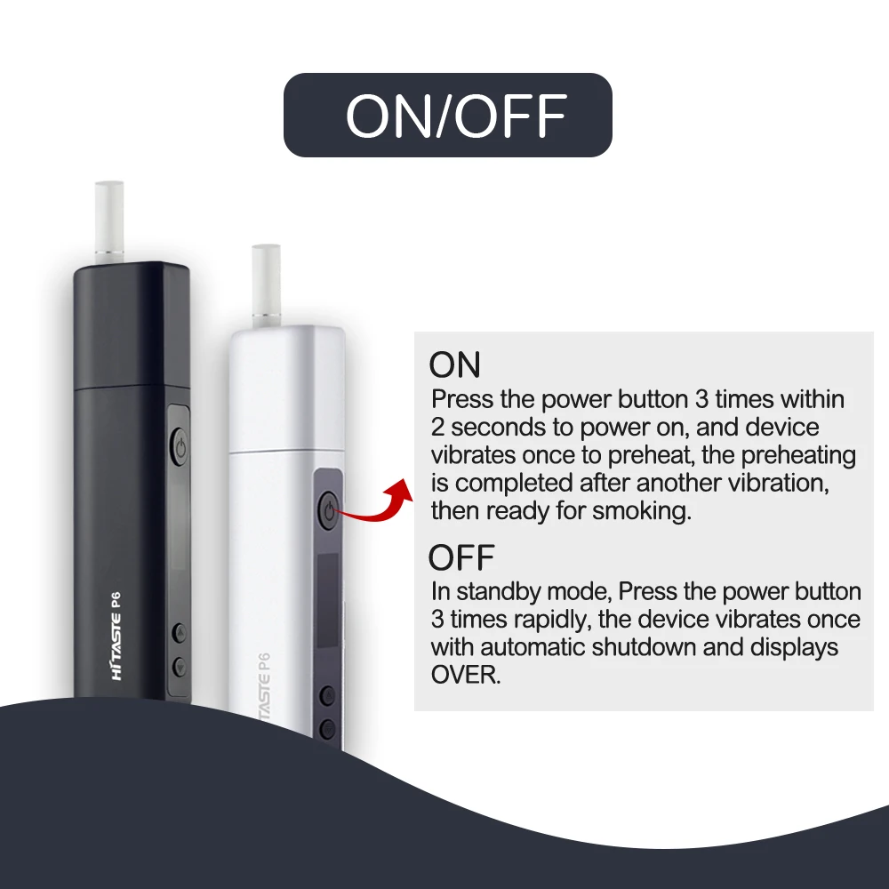 
2019 Trending Products Hitaste P6 Heat Not Burned Device OLED Screen 