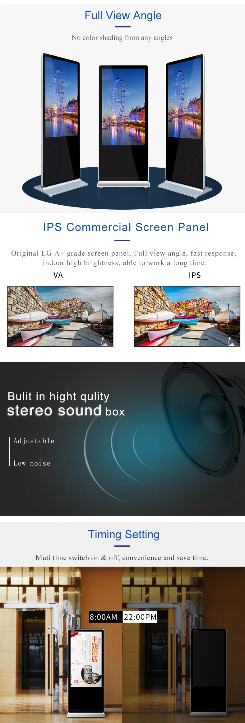 Ultra HD advertising machine 4k digital signage player 55'' wholesale
