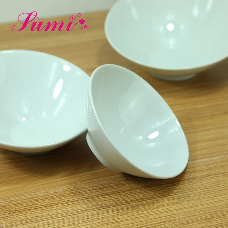 High Grade White Porcelain Unique Slanted White Salad Bowls Use For