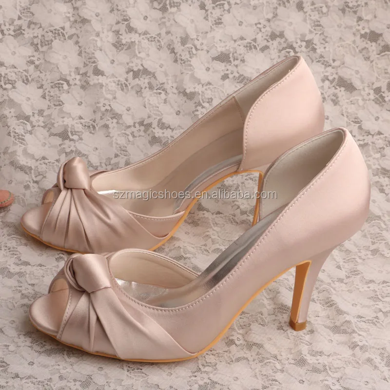 

Wedopus Peep Toe Bridesmaid Nude Shoes Designer