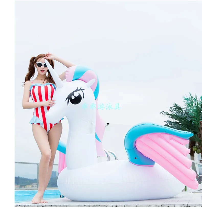 

Wholesale Swimming Pool Toys Unicorn Swim Ring for Adults, White