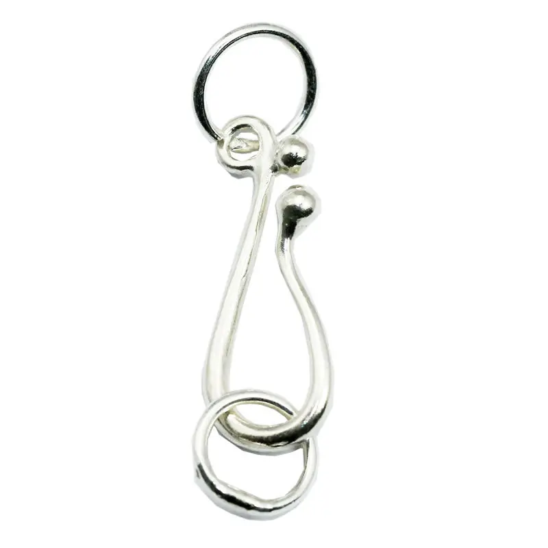 

Beadsnice ID30813 925 sterling hook and eye  ring 5x0.5mm sold by PC silver wholesale pendant clasp