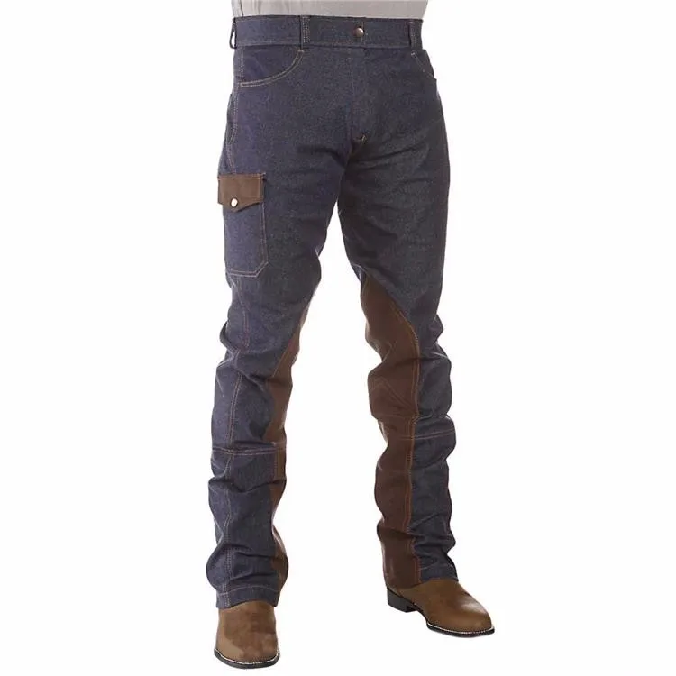 Royal Wolf Knee And Leg Patches Bootcut Denim Riding Breeches And