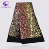 Good quality colorful shining sequence bridal french tulle lace fabrics for wedding