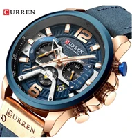 

CURREN 8329 Top Brand Casual Sport Watches for Men Luxury Military Leather Wrist Watch Man Clock Fashion Chronograph Wristwatch
