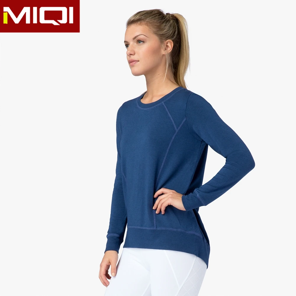 

OEM service china supplier latest design compared womens loose workout running top R neck, More than 30 colors available