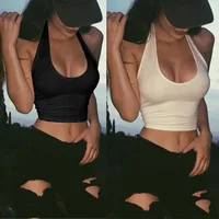

Womens Sexy Casual Slim Sleeveless Tank Tops Vest Solid Color Crop Top For Ladies Fitness Vest Women Clothing Tops