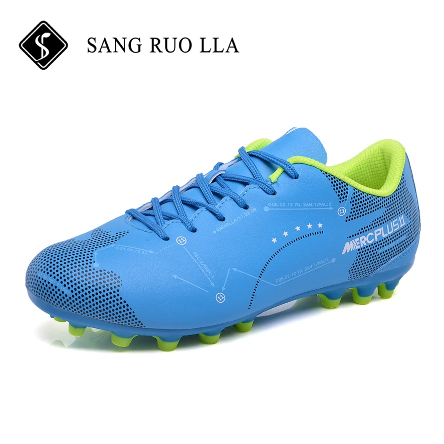 blue soccer shoes