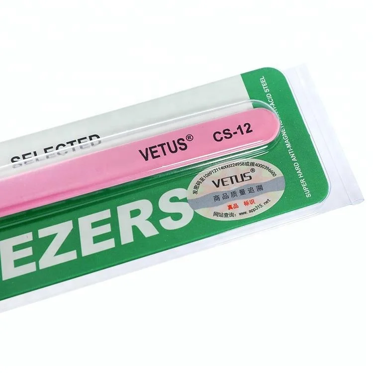 
Reliable Supplier Original Vetus High Precision Stainless Steel Eyelash Tweezers 