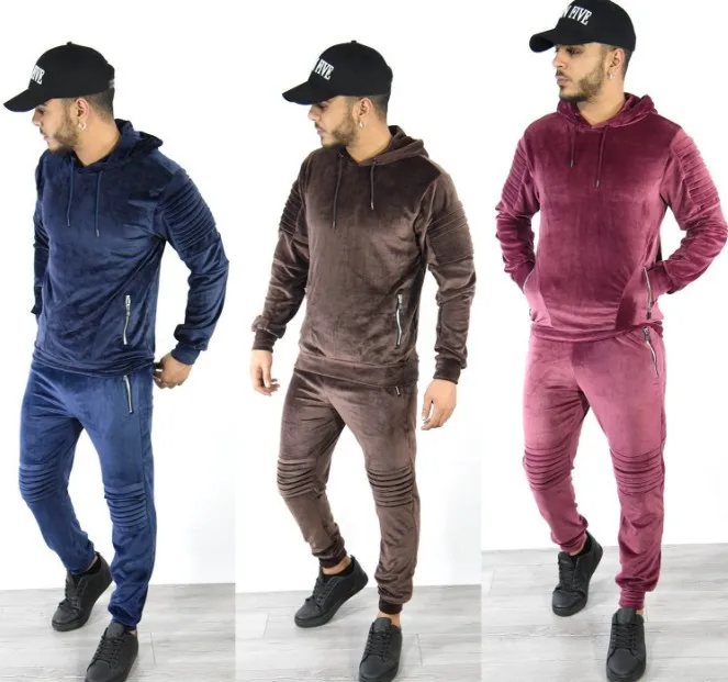 

Man Velour Wholesale Plain Sport Velvet Fitted Custom Tracksuit, As your choices