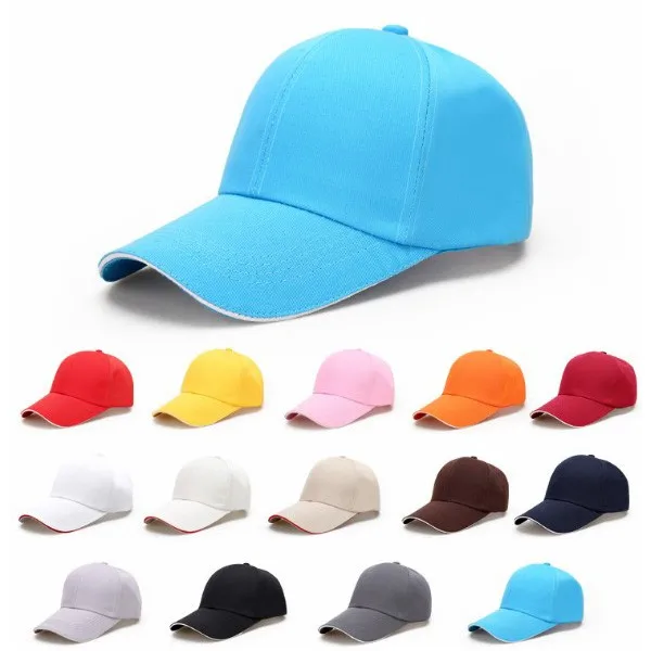 Promotion Design Cheap 6 Panel Men Hats Solid Blue Sports Baseball Caps