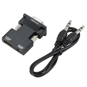 HDMI Female to VGA Male 1080P Converter Audio Output