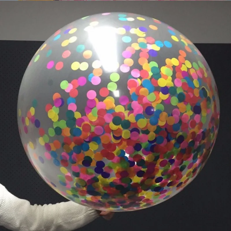 36 Inch Latex Giant Clear Transparent Confetti Balloons For Birthday