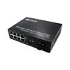 Wanglink monitoring security 1x fiber+ 8 rj45 copper ethernet ports single mode fiber to ethernet converter