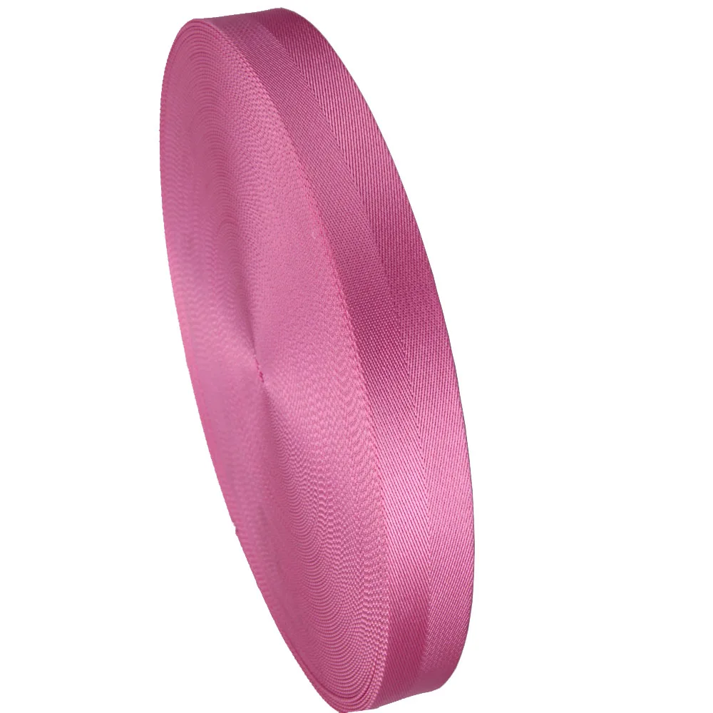 

1 inch pink herringbone nylon webbing for pet collars