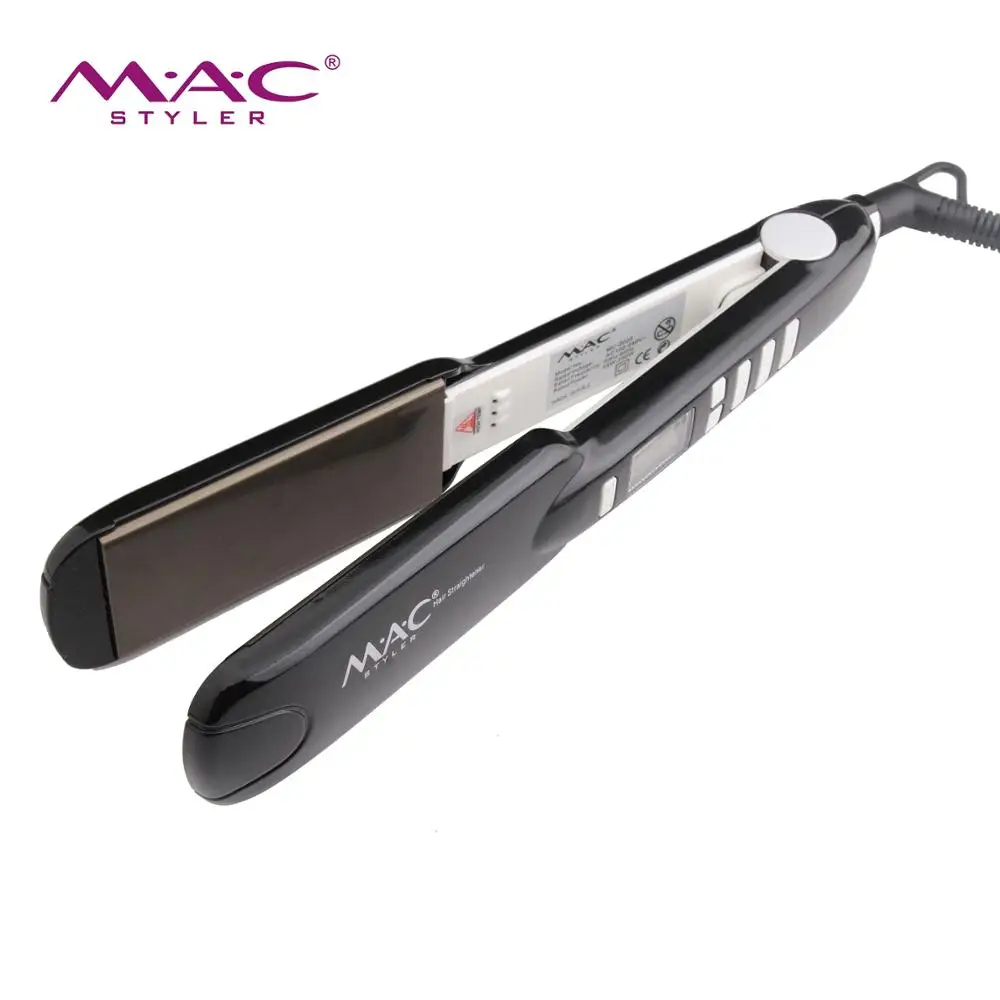 

professional fashion hair straightener iron ceramic barber shop electric hair straight beauty tool, Black
