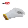 MOQ 30 Pairs White Linen Gloves for Mobile Phone LCD Screen Glass Repair Working Labor Liner Hand Safely Security Protector