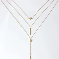 

Three Layers Necklace Fashion Gold Plated Pendant Necklace