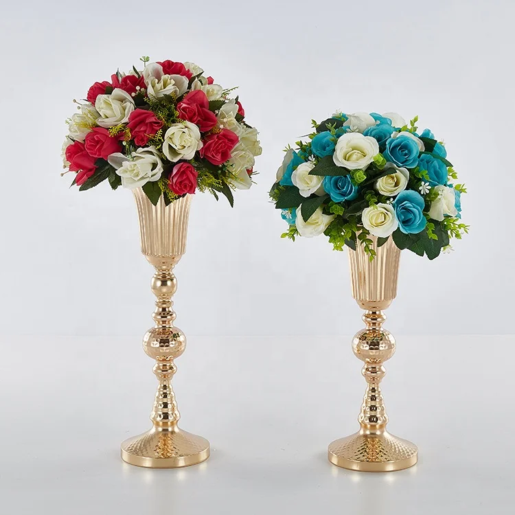 

striation flower vase for wedding decoration, Gold or silver