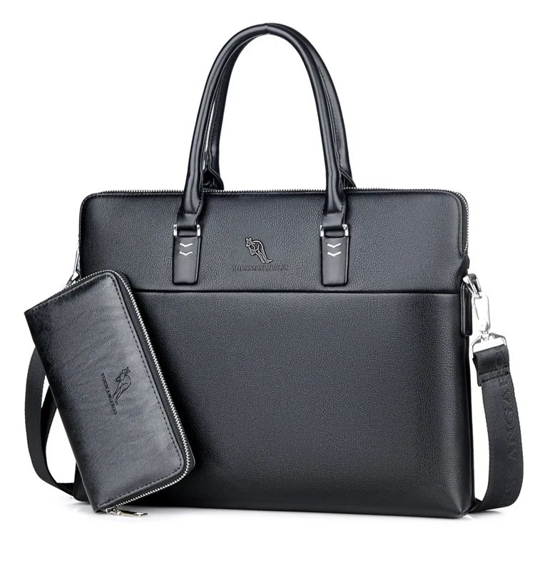 

Men PU Leather Business Tote Shoulder Messenger Leisure Fashion Cheap Good Quality Waterproof Purse Laptop Briefcase