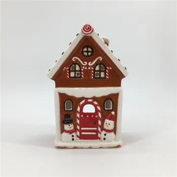 Latest Design Handpaint Christmas Ceramic House Candle Holder - Buy ...