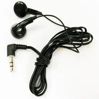 

Wholesale cheap price 3.5mm/35mm in ear stereo black disposable earphone in bulk for bus/train/airplane