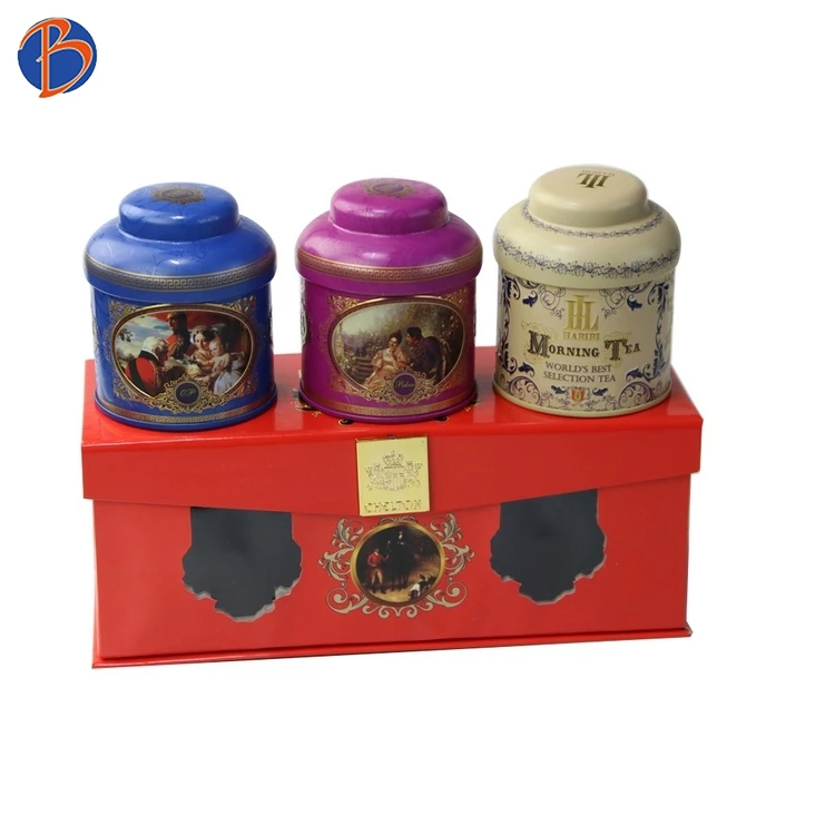 Luxury tin box set for tea metal packaging