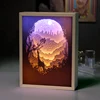 2018 New Product Amazing Colorful Paper Cut Aluminum Frame Light Box Picture Frames With Inside Light