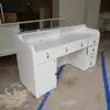 hair salon reception desk,pure white artificial marble reception desk