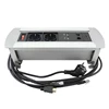 Multimedia EU plug Tabletop Manual Flip Pop Up Switch Socket For Conference Table / manual rotation desktop power outlet
