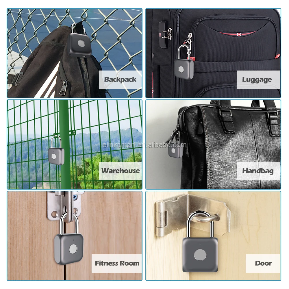 
2019 new smart digital padlock elinksmart P5B remote APP fingerprint padlock 